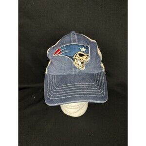Comfort Colors Patriots Screaming Skull Hat Barstool Blue Tan NFL Football